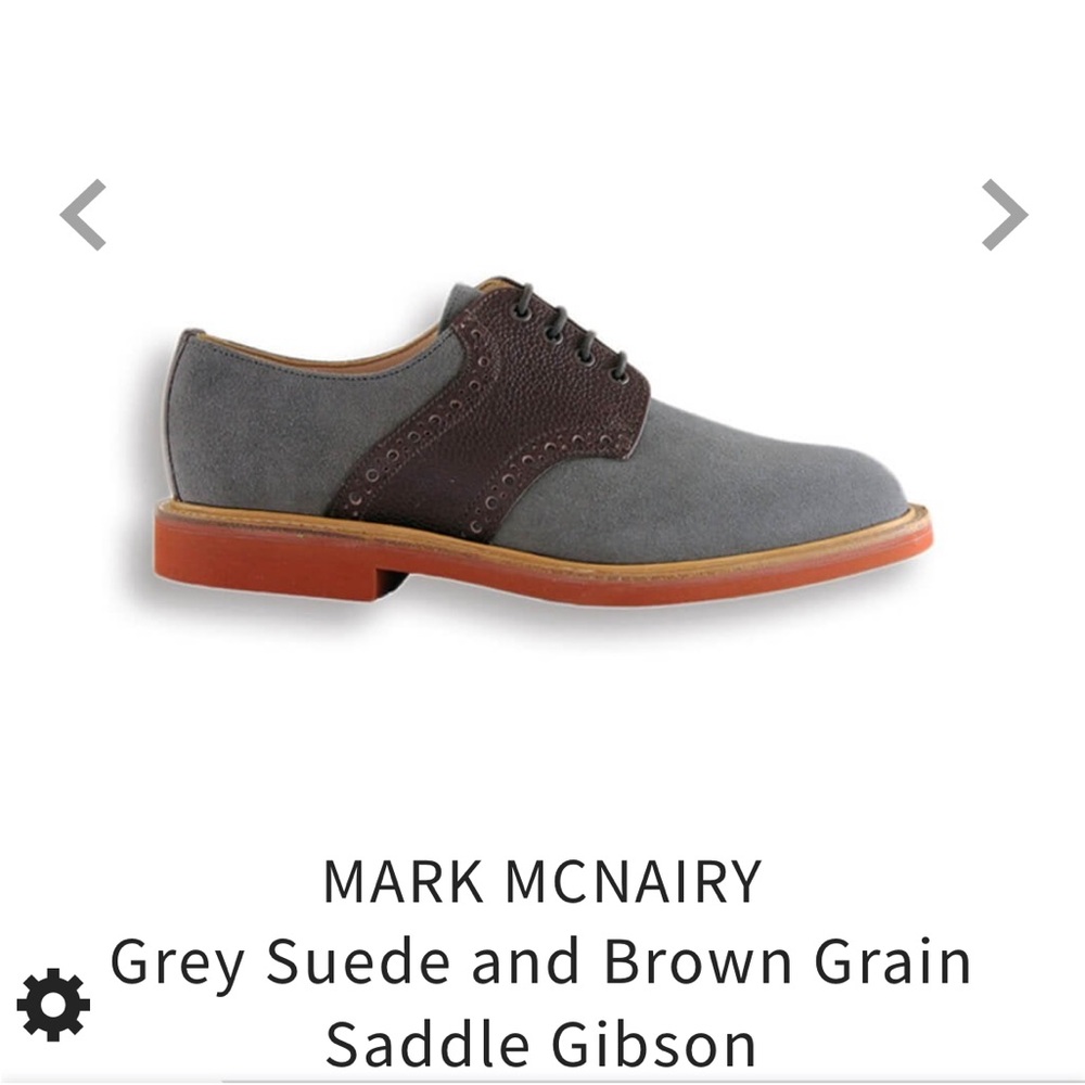 MARK MCNAIRY Grey Suede Saddle Gibson